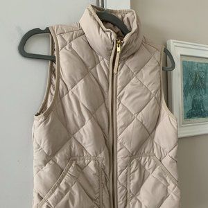 JCrew Tan/Cream Quilted Puffed Vest - Size XS